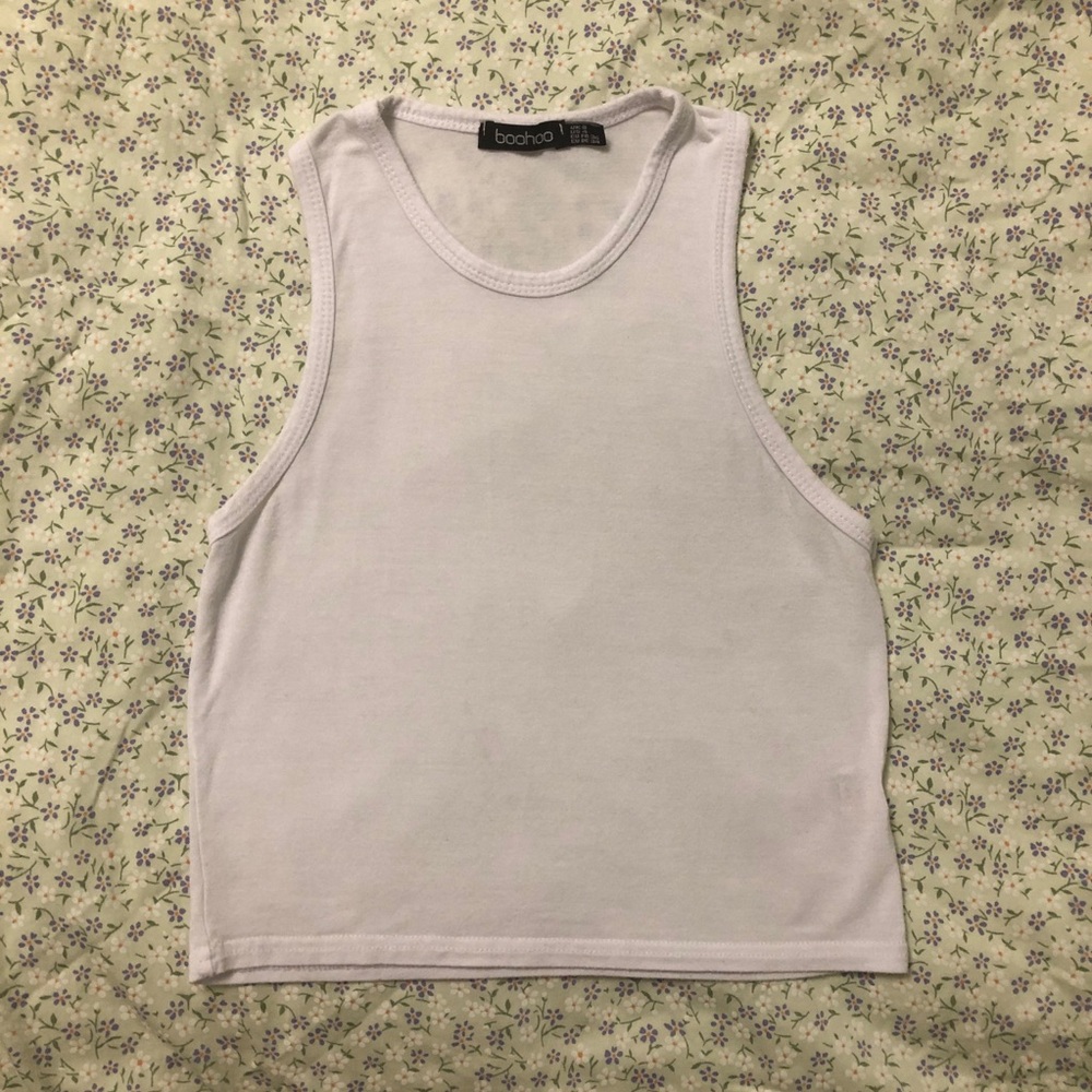🩵 Free add-on || Boohoo high-neck crop tank (4)
